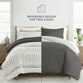 thumbnail image 6 of Noble Linens Gray Reversible Etched Gate Print 2-Piece Duvet Cover Set, Twin/TwinXL, 6 of 10