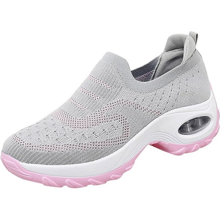 Running Shoes for Women Women s Fashion Elastic Knit Lightweight Slip on Sneakers Summer Casual Breathable Mesh Shoes