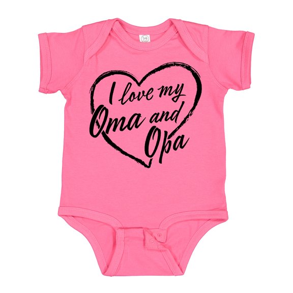 Inktastic I Love My Oma and Opa in Black Chalk Heart Boys or Girls Baby Bodysuit