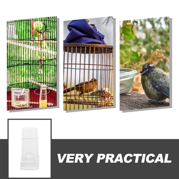 ETHZZLE Automatic Bird Waterer for Pet Cages, Easy to Install White Water Feeder for Birds and Small Pets