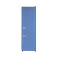 thumbnail image 2 of iio 24" 11 Cu Ft Bottom Freezer Retro Refrigerator Fridge for Bedroom, Multiflow 360°, Small Mini Ice Cube Tray, 1 Fruit container, LED Dorm Office Beverage Quiet Compressor, Light Blue (Right Hinge), 2 of 8