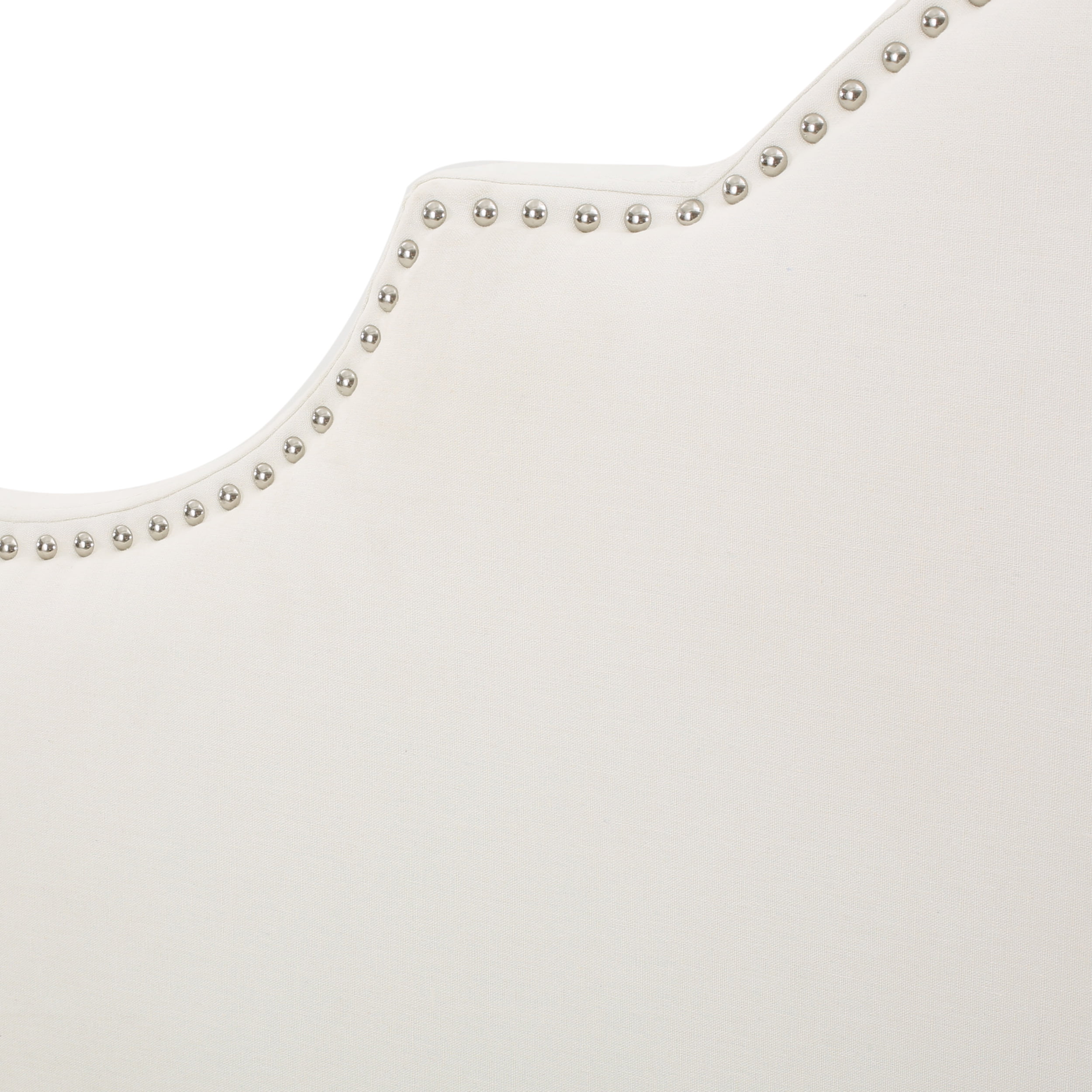 GDF Studio Stroelitz Contemporary Fabric Full/Queen Headboard with Nailhead Trim, Ivory