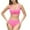 Pink, variant on WREESH Womens Two Piece Swimsuit Crop Camisole Top New Fashion Split Swimsuit Casual Bikini Swimsuit Beach Bathing Suit Pink