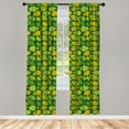 thumbnail image 4 of Ambesonne Floral Window Curtains, Leaves in Shades of Green, Each 28" W x 95" L, Olive Green and Mustard, 4 of 4