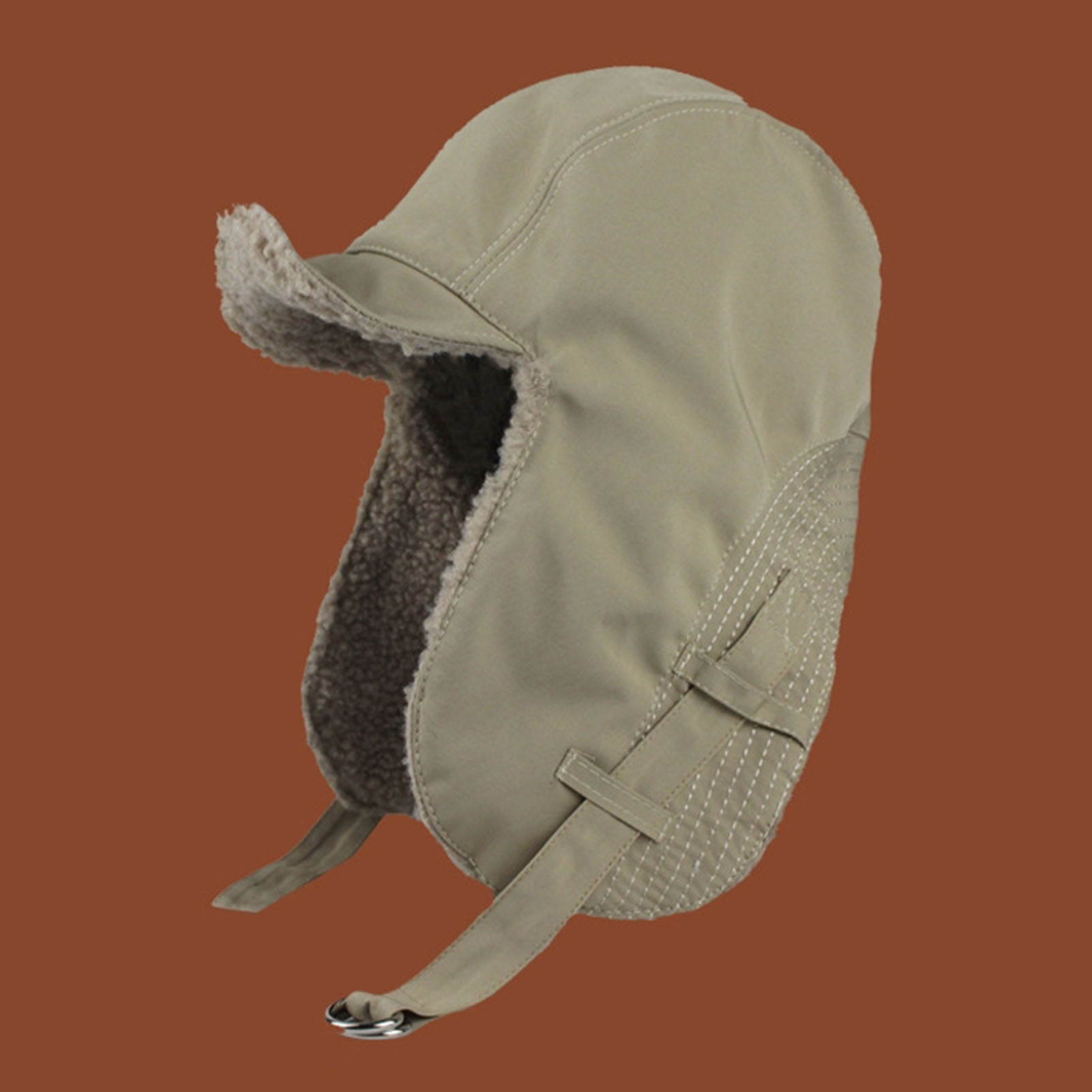 Brimmed hat sales with ear flaps