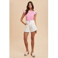 thumbnail image 4 of Annie Wear Ruffled Striped Round Neck Cap Sleeve Knit Top, 4 of 4