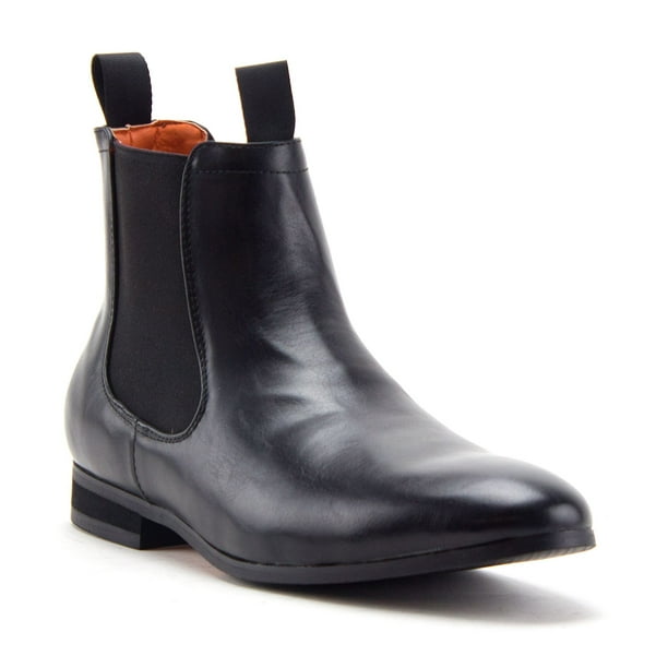 black chelsea boots with dress