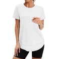 thumbnail image 3 of Dwellite Womens Workout Tops Short Sleeve Crew Neck Sports Yoga Running Shirts 2026 Casual Solid Color Shirt White M, 3 of 8