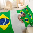 thumbnail image 5 of Manfei Brazil Flag 7-Piece King Bedding,World Travel Culture King Bed in a Bag,Green Yellow Blue,Light Gray Reversible, 5 of 7