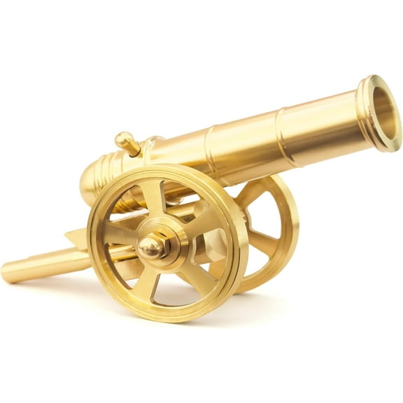 Mini Brass Napoleon Cannon Model Hand-Polished Desktop Showpiece Collectible
