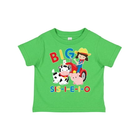 

Inktastic Farmer Tractor EIEIO Big Sis Gift Toddler Toddler Girl T-Shirt