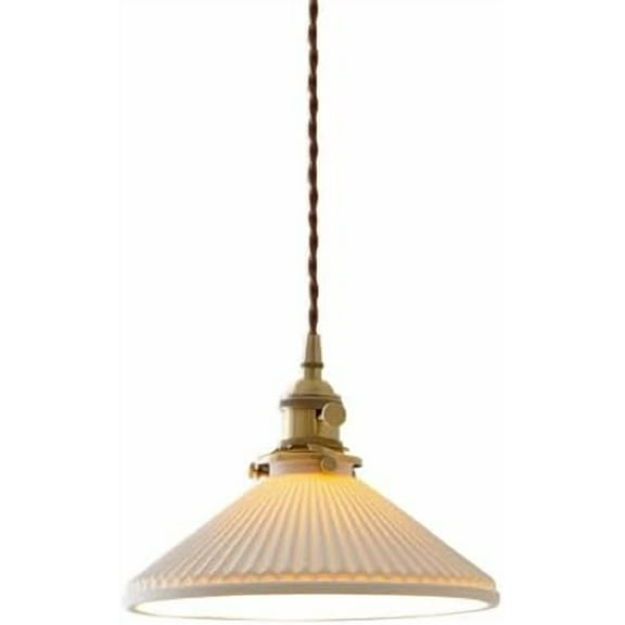 Japanese Style White Ceramic Pendant Lighting for Kitchen Island, Rustic Vintage Pendant Light Fixture for Dining Room, Retro Simple Pendant Lamp, Modern Farmhouse Pendant Light for Bar Over Table