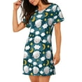 thumbnail image 2 of Vsdgher Chemise de Nuit à Manches Courtes pour Femmes à Motif d'Agneau Rêveur, Encolure Dégagée, Mignonne, à Volants, Confortable, 2 of 6