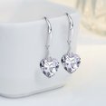 thumbnail image 2 of s925 Sterling Silver Love Heart 5A Cubic Zirconia Crystal Women Drop Dangle Earrings, 2 of 6