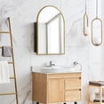thumbnail image 2 of 36"x24" Iron Arched Bathroom Mirror Cabinet,Gold, 2 of 7