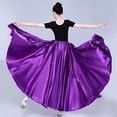 thumbnail image 2 of Long Full Circle Satin Maxi Flowy Swing Dance Cosplay Skirt Ladies Adult, 2 of 5