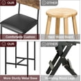 thumbnail image 2 of Set of 4 bar stools con footrest pu forrado counter-height bar stools y backrests. suitable para kitchen island apartment counter bar. fácil montaje rustic brown., 2 of 5