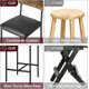 thumbnail image 2 of Set of 4 bar stools con footrest, pu forrado counter - height bar stools y backrests. suitable para kitchen island, apartment counter bar. fácil montaje, rustic brown., 2 of 5