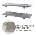 thumbnail image 2 of 24 in. x 7.5 in. x 6.75 in. Riverstone Grey Restore Wood Wall Shelving with Industrial Steel Pipe Straight Brackets, 2 of 8