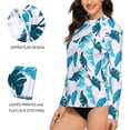 thumbnail image 4 of Women's Printed Rash Vest Long Sleeve UV Swim Shirts Rash Guard Tops, 4 of 5