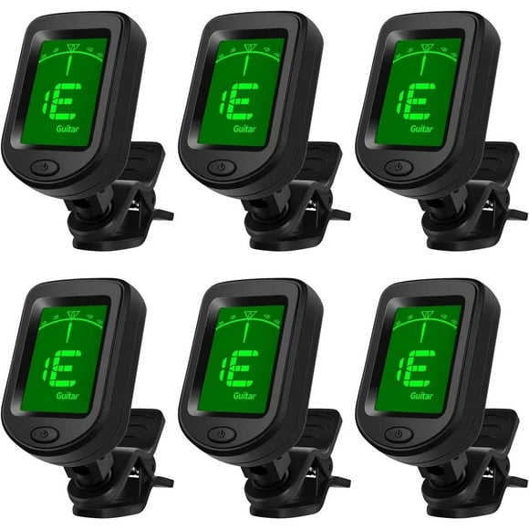 Yeacher 6 Pack Guitar Tuner Clip On Tuner for Guitar/Bass/Violin/Ukulele