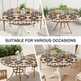 thumbnail image 7 of Round Table Cover with Elastic Edge and Boho Floral Pattern, 44 Inch Fits 38-42 Inch Tables Easy Clean, 7 of 7