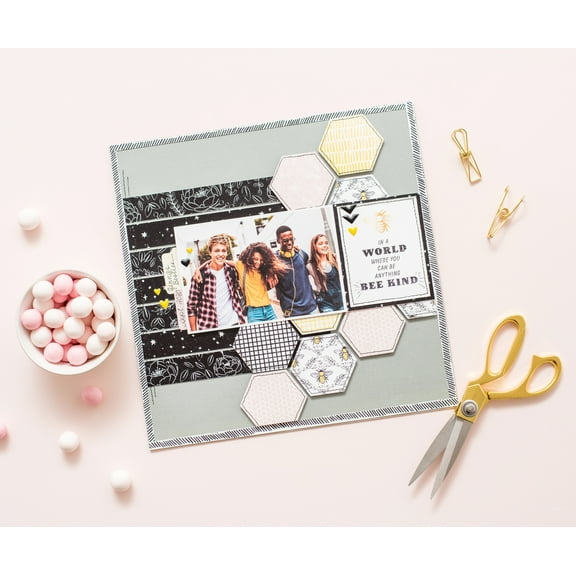 DCWV Double-Sided Cardstock Stack 12"X12" 36/Pkg-Honey Blossoms, W/Gold Foil