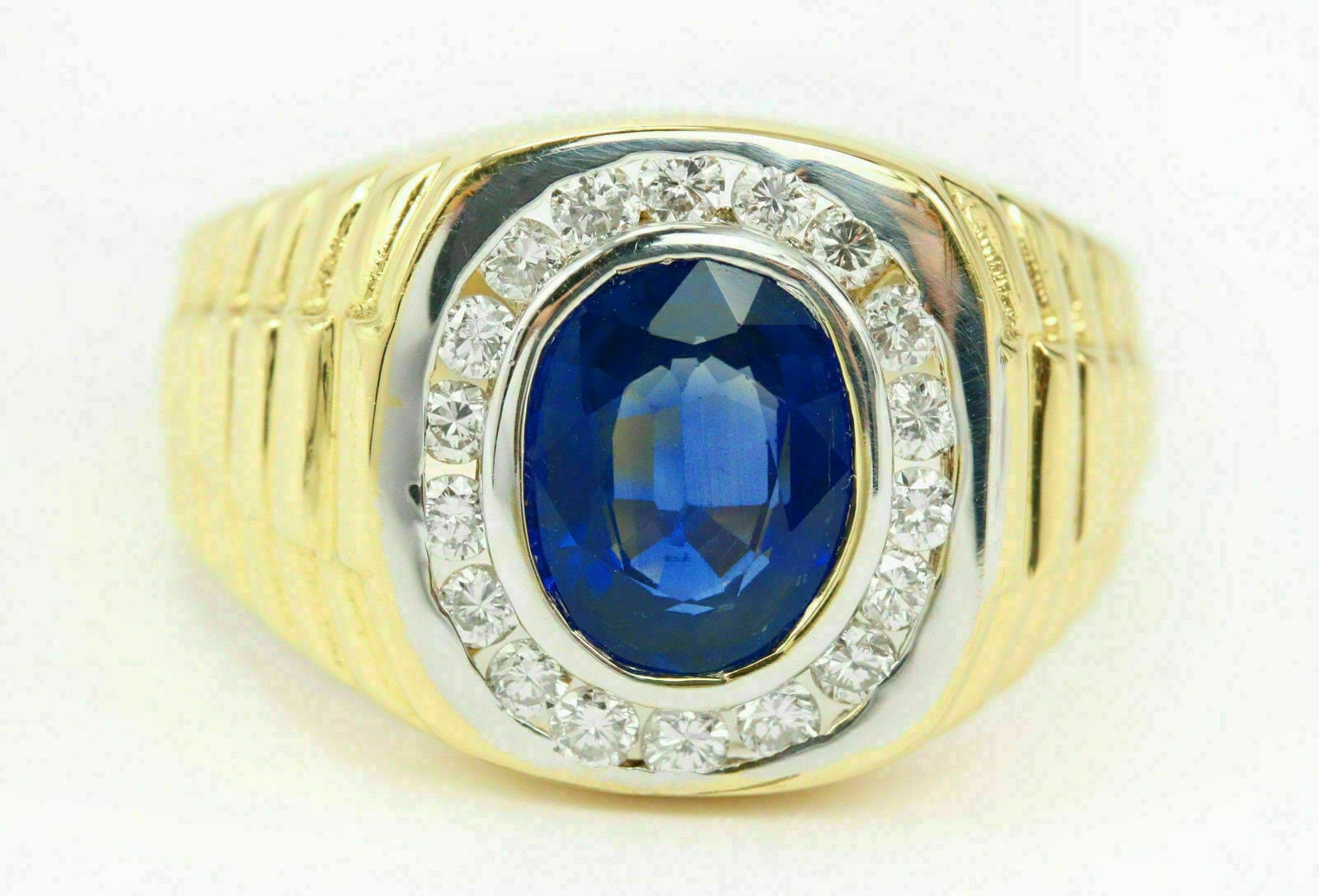 Sapphire Gold Statement Ring, Men's Sapphire Ring, Vintage Sapphire Ring,  Retro Men's Ring, QR0KA005 - Etsy