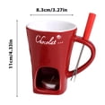 thumbnail image 3 of Ceramic Chocolate Fondue Cup with Candle Heating Stove, Cheese Melting Pot for Dessert, Snacks & Home Entertaining, Gift for Family & Friends, 3 of 7