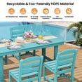 thumbnail image 5 of KINGYES 7-Piece Outdoor Dining Set, HDPE Patio Table and Chairs with Umbrella Hole, Aruba Blue, 5 of 13