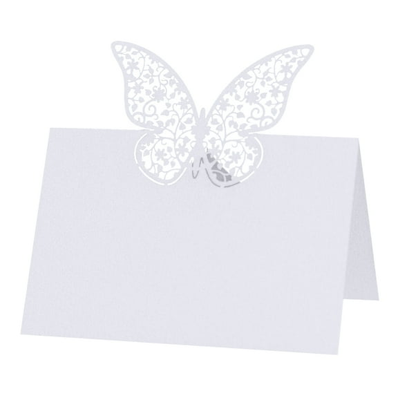 50-Pack 3D Butterfly Place Cards for Weddings, Premium White Tent Name Cards for Wedding Reception, Banquet, Birthday Party Seating