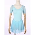 thumbnail image 4 of Miutii Womens Ballet Dance Dress Sheer Mesh Skirted Leotard Gymnastics Bodysuits Ballerina Outfit Light Blue M, 4 of 8