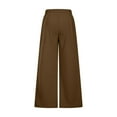 thumbnail image 5 of Riecok Jogging Pants for Women Mid Waist Drawstring Flared Solid Color Workout Lounge Trousers with Pockets, 5 of 8
