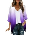 thumbnail image 2 of abtuhar Women's Cardigans,3/4 Sleeve Cardigan for Women,Chiffon Cardigan,Dressy 3/4 Sleeve Chiffon Open Front Lightweight Summer Blouse Tops,Sheer Beach Cover Up S-2XL, 2 of 4