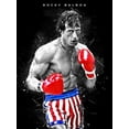 thumbnail image 4 of Impresiones artísticas en lienzo con grafitis en blanco y negro de un campeón de boxeo: imágenes para decoración de paredes de sala de estar, 4 of 5