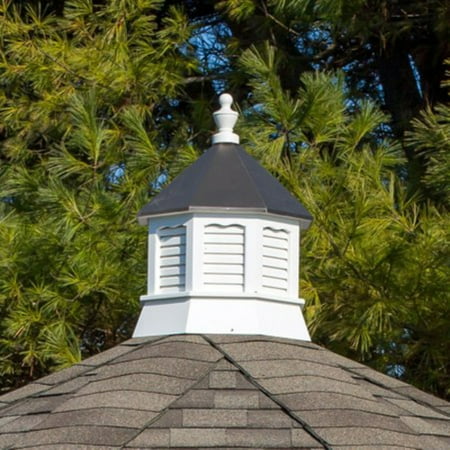 YardCraft Octagon Vinyl Cupola with Bronze Metal Roof