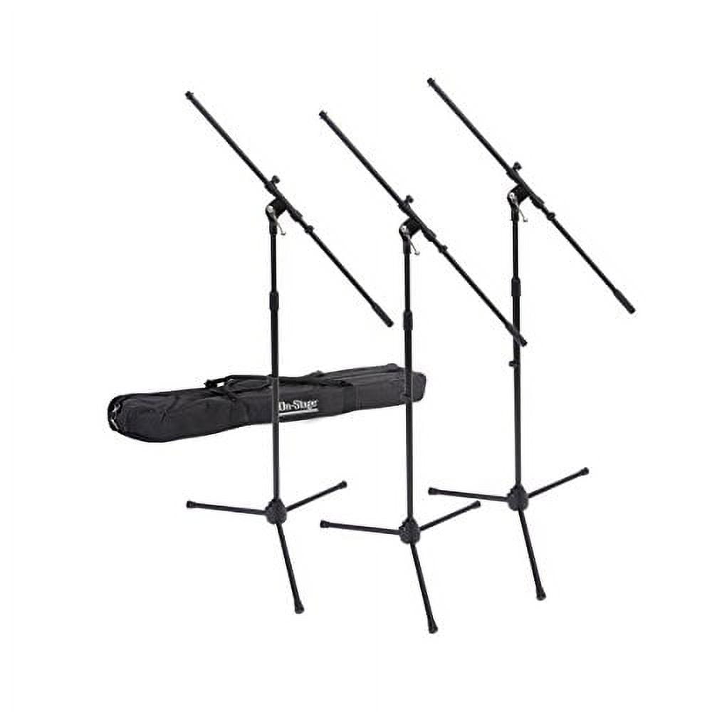 On-Stage MSP7703 3 Euroboom Mic Stands w/Bag