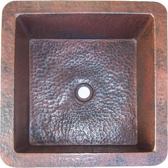 Squared Undermount Hammered Bathroom Copper Sink III