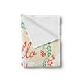 thumbnail image 2 of Saying Soft Flannel Fleece Throw Blanket, Hello My Love Valligraphy in Pastel Tones Floral Wreath Valentines Day Themed, Cozy Plush for Indoor and Outdoor Use, 50" x 60", Multicolor, by Ambesonne, 2 of 5