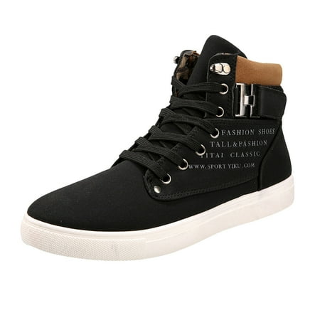 KELINFONG Men s Casual Shoes High Top Fashion Sneaker Lightweight Mens Boots Shoes Lace up Warm Booties
