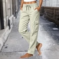 thumbnail image 6 of Bosfbaoi Cargo Pants for Women Elastic Drawstring High Waist Straight Leg Casual Work Pants with Multi Pockets, 6 of 6