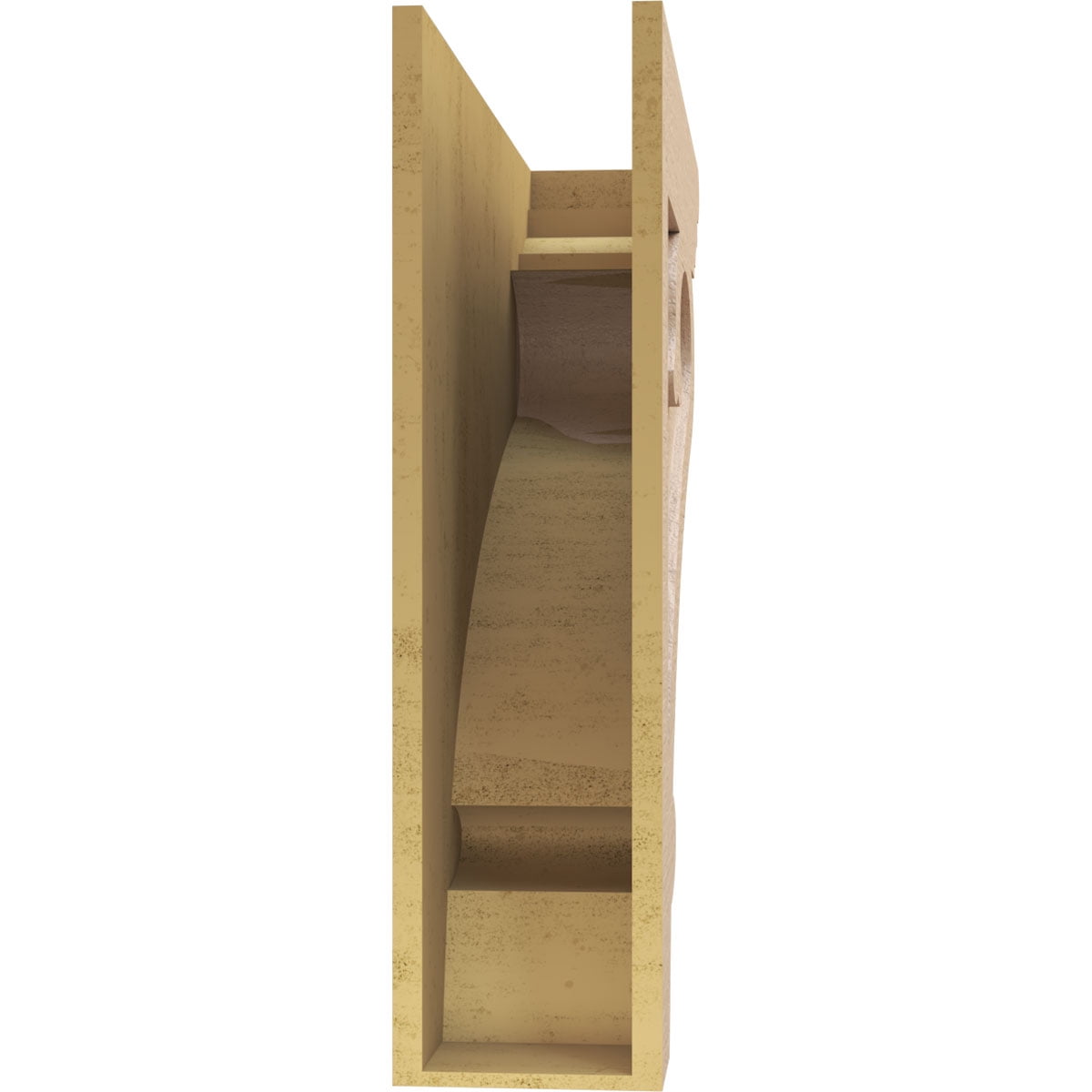 9"W x 36"D x 36"H Thin Mayflower Rough Cedar Woodgrain TimberThane Corbel, Primed Tan