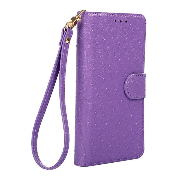 Adecuado para Apple Samsung Huawei Funda de cuero para teléfono móvil universal Funda protectora de cuero con patrón de avestruz