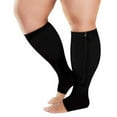 thumbnail image 3 of Aosijia 5 Pairs Unisex Compression Socks Toe Open Leg Support Stocking Knee High Socks with Zipper for Mens Womens M, 3 of 12