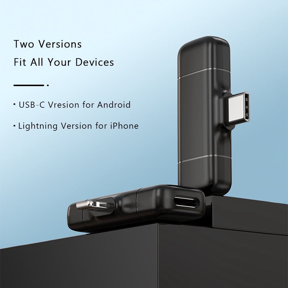 Wireless Lavalier Microphone for Phone(Type-c,iPhone iPad), Wireless Microphone for Video Recording, Live Stream, Noise Reduction & Plug-Play