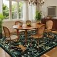 thumbnail image 2 of Hasoo Area Rug 5'x 8' Washable Rug for Living Room Tiger Rugs Tropical Jungle Plant Indoor Carpet Non Slip Floor Cover, Black, 2 of 5