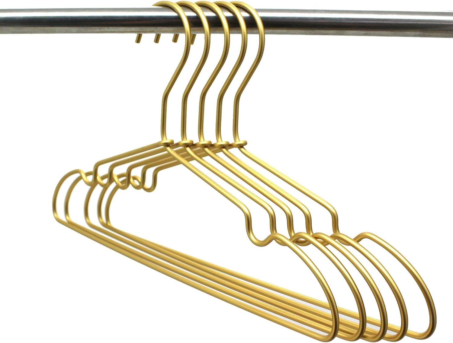 12.6” Matte Gold Metal Kids Baby Hangers, 60Pack, Non Slip Suit for Coated Wire Children Clothes Hangers Closet Storage, Retail Display,Space Saving for Toddler Coats Infant Hangers