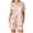 Beige, variant on Wyobmus Silk Satin Pajama Set for Women Short Sleeve Lapel Collar Sleepwear Soft Button Down Loungewear Pjs Set Hot Pink