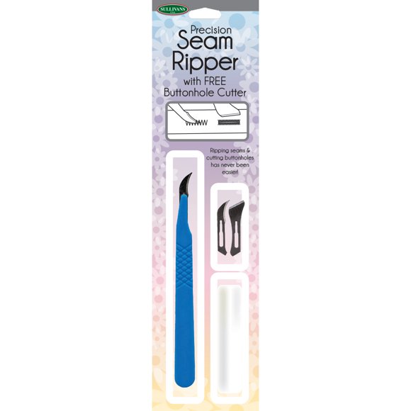 Precision Seam Ripper With Free Buttonhole Cutter-Blue