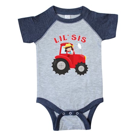 

Inktastic Farmer Tractor Little Sis Gift Baby Girl Bodysuit